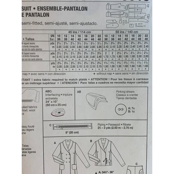 Burda Misses Jacket Pants Sewing Pattern sz 10-22 8015 - uncut - Picture 5 of 10